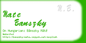 mate banszky business card